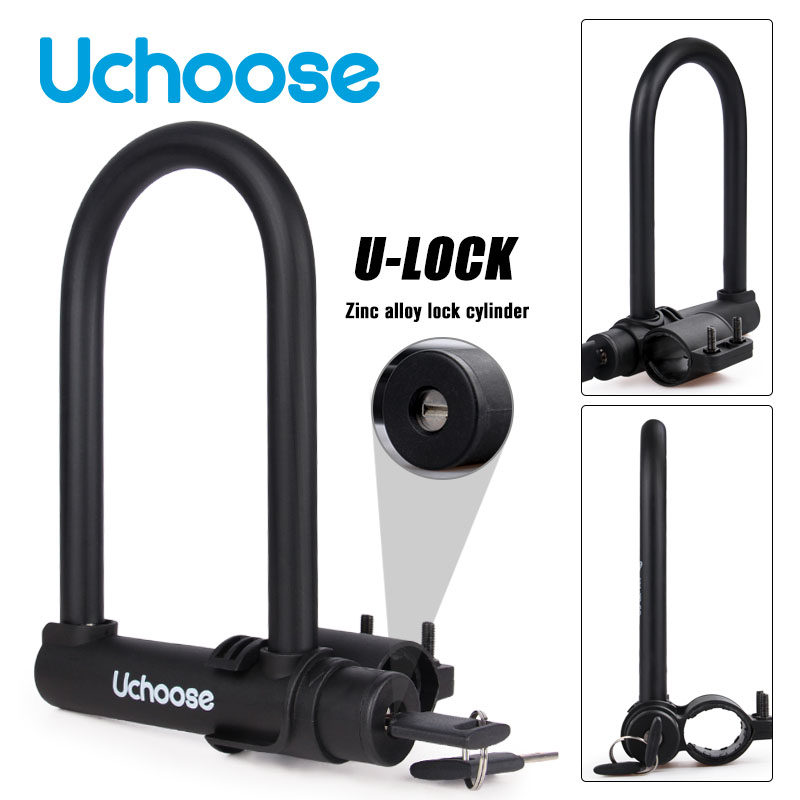 U Lock Heavy Duty - Kunci sepeda tebal U dengan pemegang,