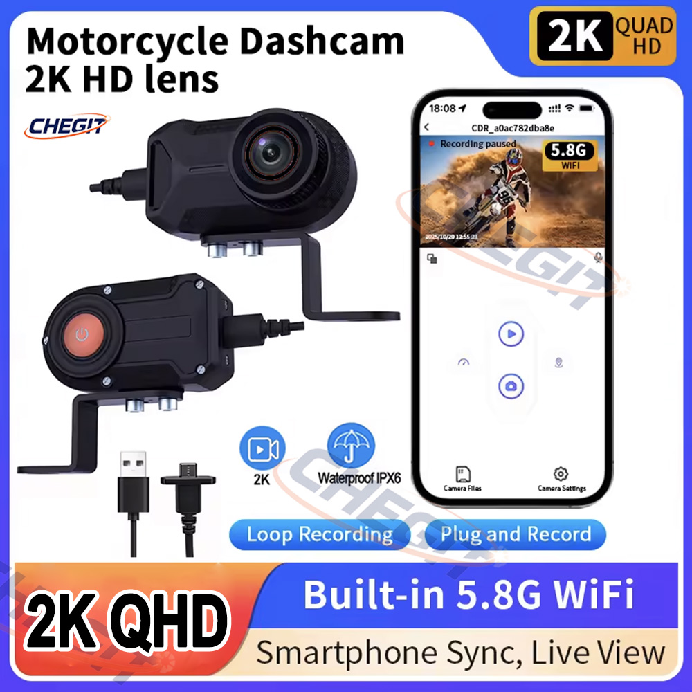 DVR Sepeda Motor 2K HD WiFi de - Cycling Loop ulasan dan harga