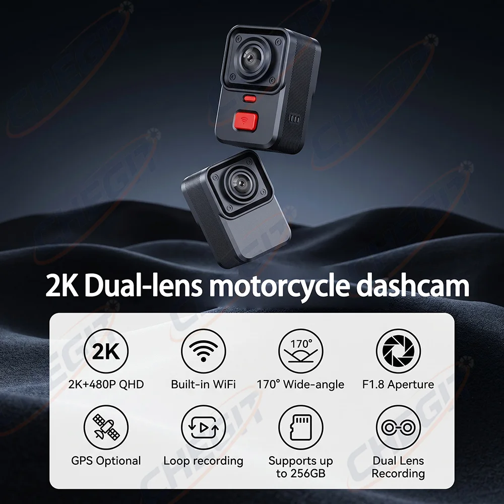2 Kamera DVR Motor 2K HD WiFi  - Cycling Loop ulasan dan harga