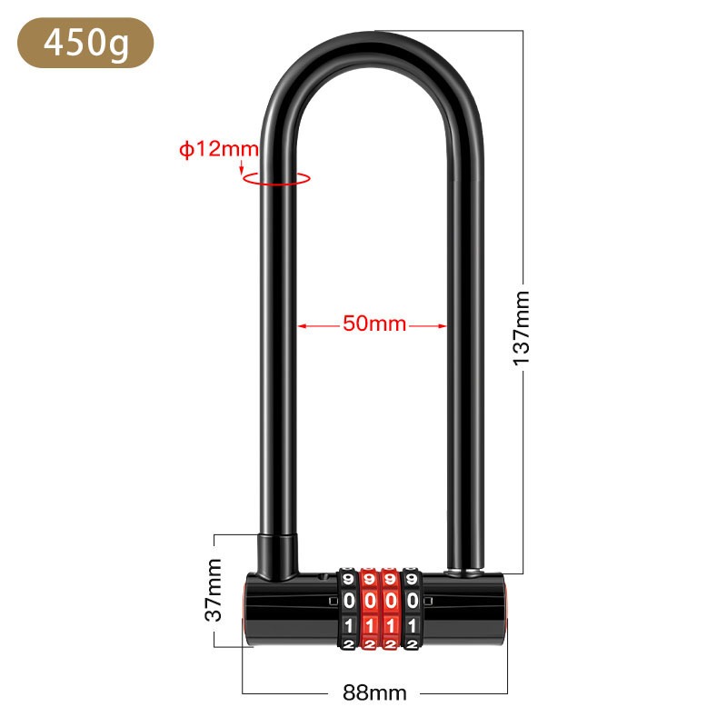 Perpanjang kunci kombinasi ant - U Lock Heavy Duty ulasan dan harga